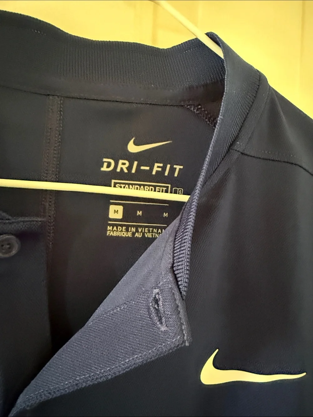 Nike Men’s Royal Blue Dri-FIT Henley Golf Polo with Swoosh